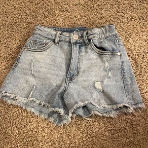 light washed jean shorts